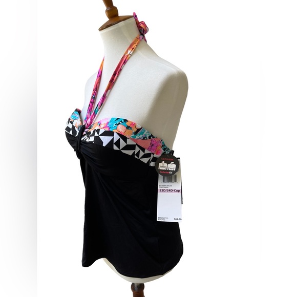 Coco Reef 32D 34D Black Sand Bandini Molded Bra Swimwear Tankini Top New - Picture 4 of 7